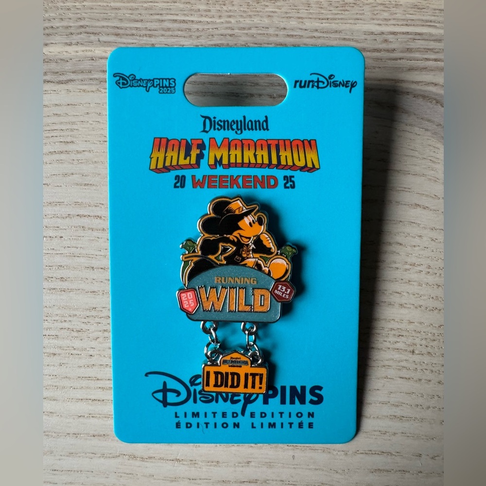 2025 Disneyland RunDisney Half Marathon Weekend I Did It Pin 13.1 NEW
